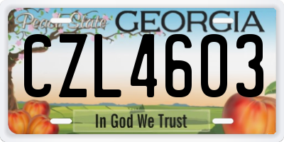 GA license plate CZL4603