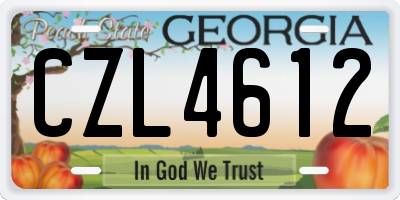 GA license plate CZL4612