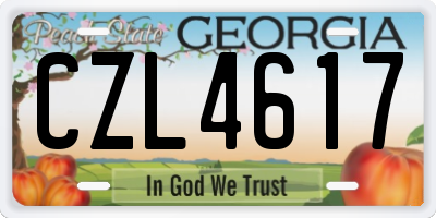 GA license plate CZL4617