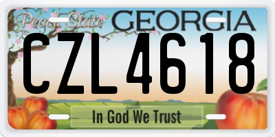 GA license plate CZL4618