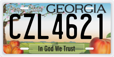 GA license plate CZL4621