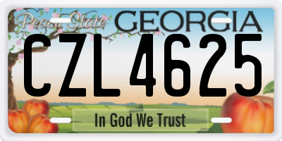 GA license plate CZL4625