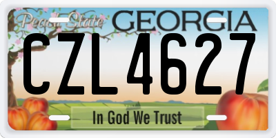 GA license plate CZL4627