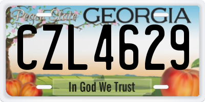 GA license plate CZL4629