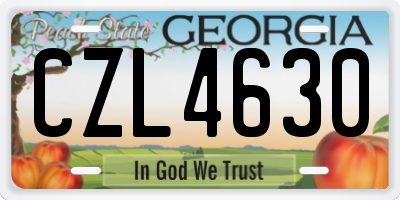 GA license plate CZL4630