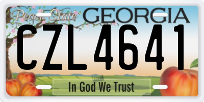 GA license plate CZL4641