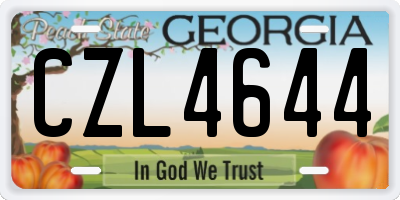 GA license plate CZL4644
