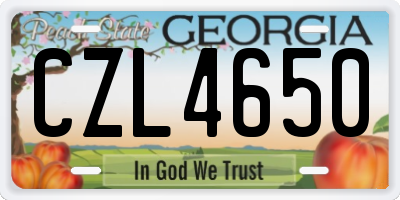 GA license plate CZL4650