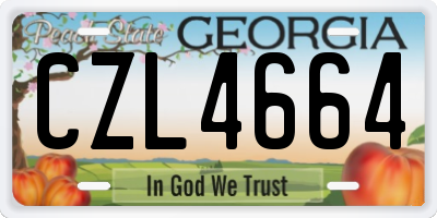 GA license plate CZL4664