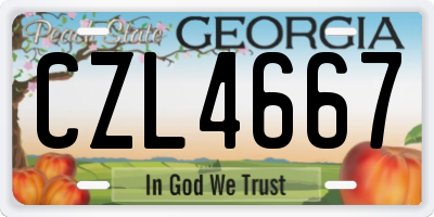 GA license plate CZL4667