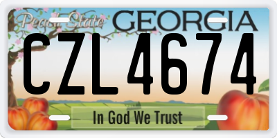 GA license plate CZL4674