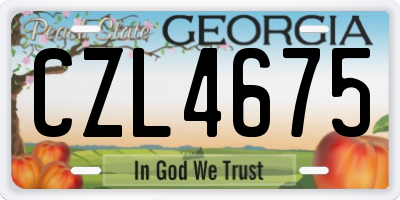 GA license plate CZL4675