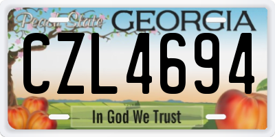 GA license plate CZL4694
