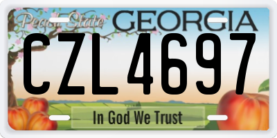 GA license plate CZL4697