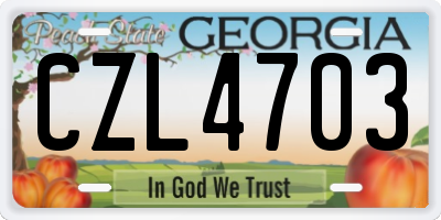 GA license plate CZL4703