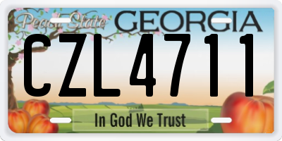 GA license plate CZL4711