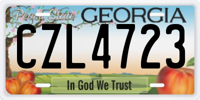 GA license plate CZL4723