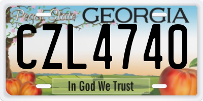 GA license plate CZL4740