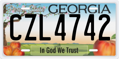GA license plate CZL4742