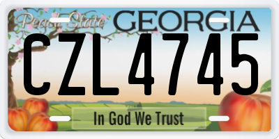 GA license plate CZL4745