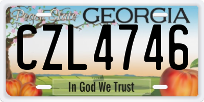 GA license plate CZL4746