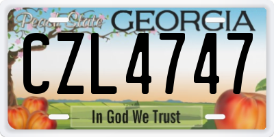 GA license plate CZL4747