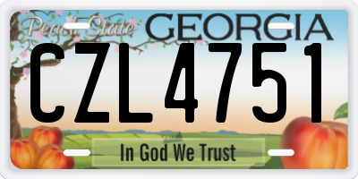 GA license plate CZL4751