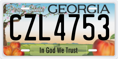 GA license plate CZL4753