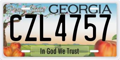 GA license plate CZL4757