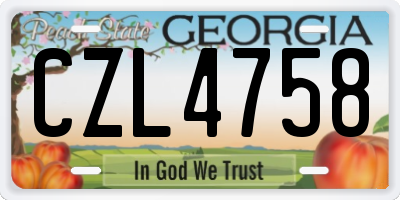 GA license plate CZL4758