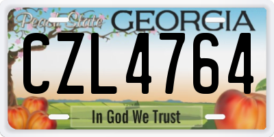 GA license plate CZL4764
