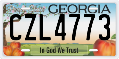 GA license plate CZL4773