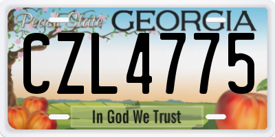 GA license plate CZL4775