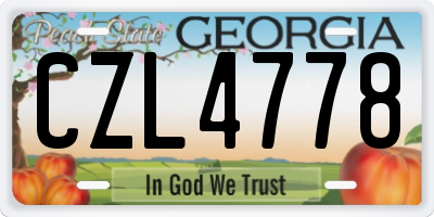 GA license plate CZL4778