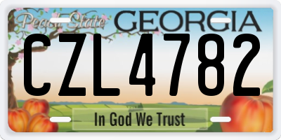 GA license plate CZL4782