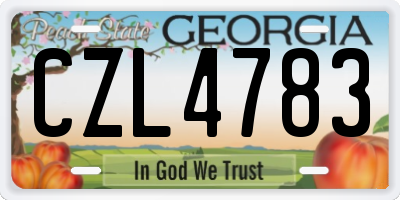 GA license plate CZL4783
