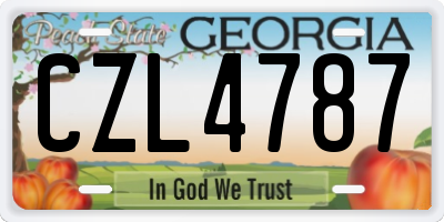GA license plate CZL4787