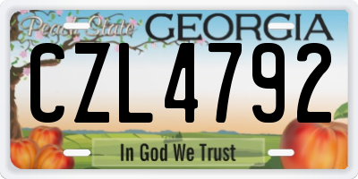 GA license plate CZL4792