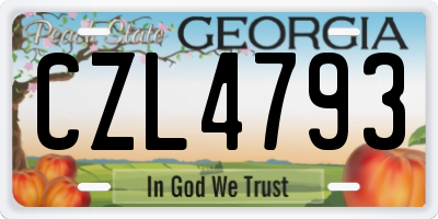GA license plate CZL4793