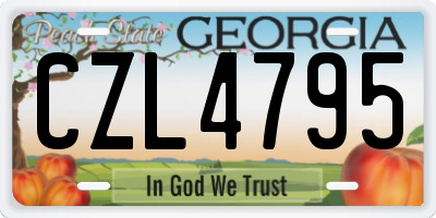GA license plate CZL4795