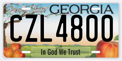 GA license plate CZL4800