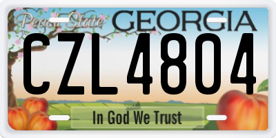 GA license plate CZL4804
