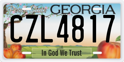 GA license plate CZL4817