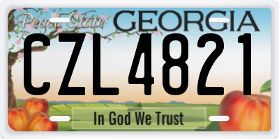 GA license plate CZL4821