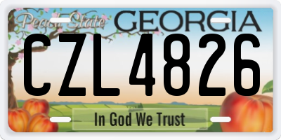 GA license plate CZL4826