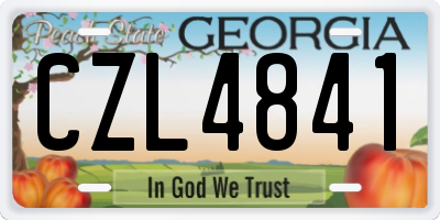 GA license plate CZL4841