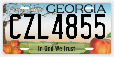 GA license plate CZL4855