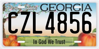 GA license plate CZL4856