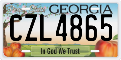 GA license plate CZL4865