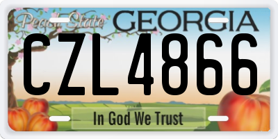 GA license plate CZL4866